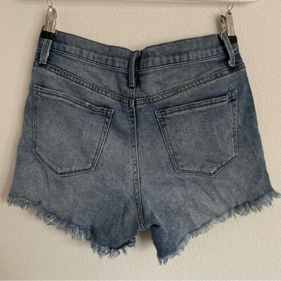 Mudd Distressed Light Blue Denim Jean Shorts - Picture 2 of 4